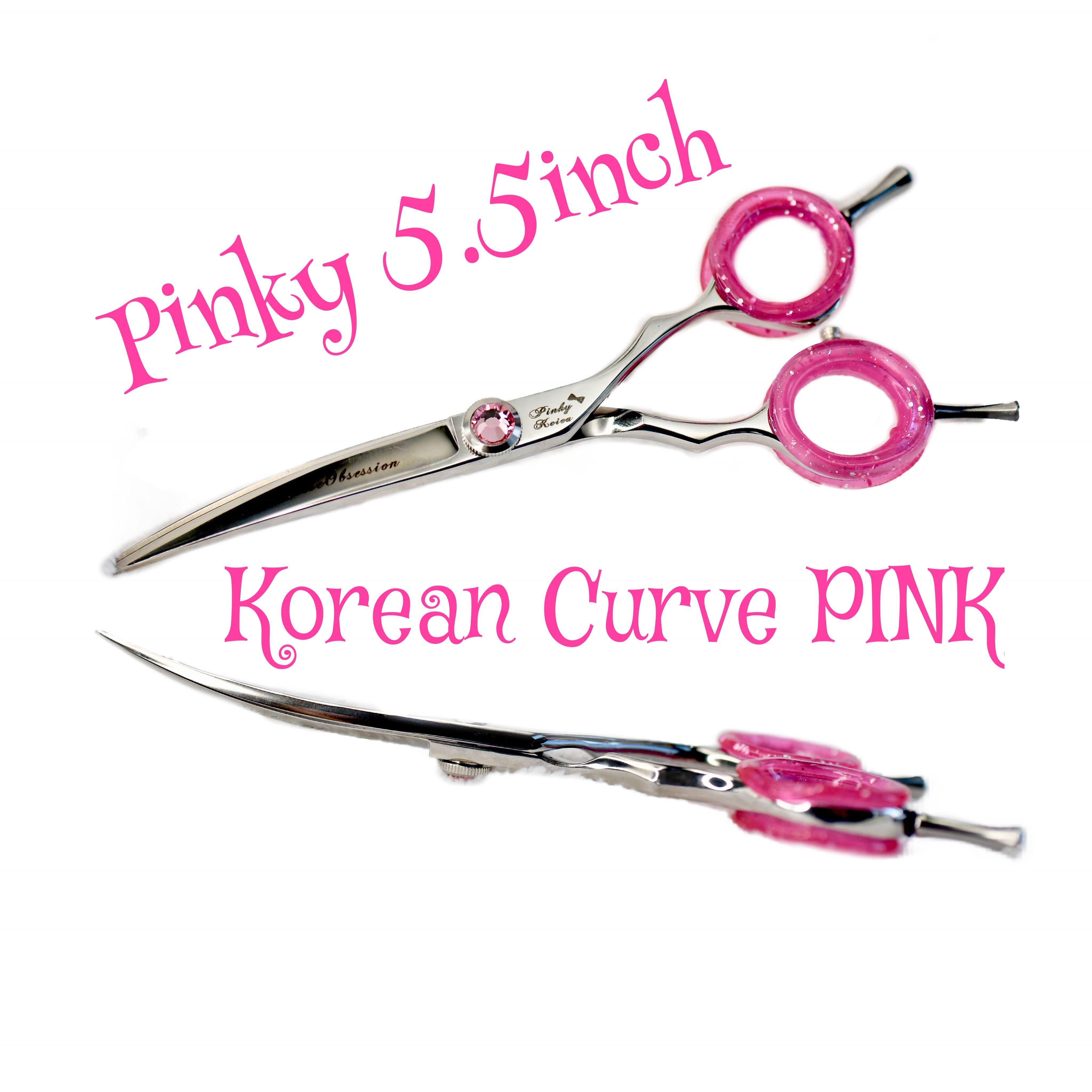 5.5 inch PINKY Korean Super Curved Grooming Shears